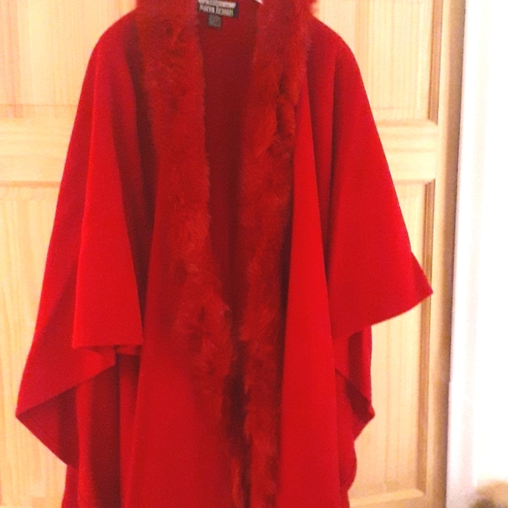 MARVIN RICHARDS J. PERCY WOOL/ CASHMERE CAPE